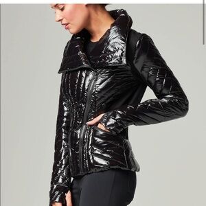 Blanc Noir - Motional Panel Jacket - XS - Black Vinyl Sleek Puffer